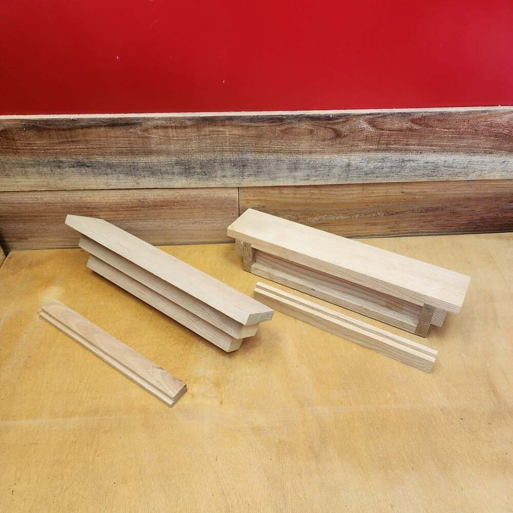 Custom Wooden Unfinished Pair of Shelves with French Cleat